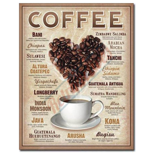 Coffee Heart Tin Sign Coffee Heart Tin Sign