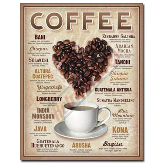 Coffee Heart Tin Sign