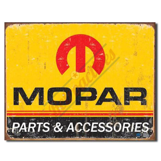 Mopar Parts And Accessories Distressed Tin Sign