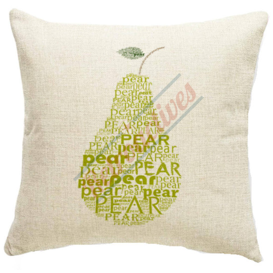 Word Cloud Silhouette - Pear - Decorative Throw Pillow