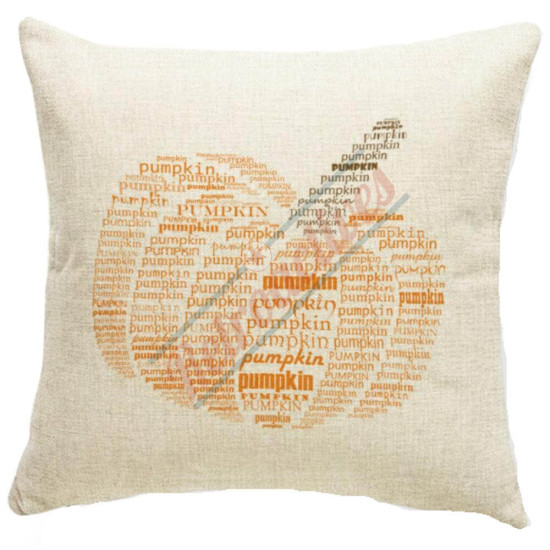 Word Cloud Silhouette - Pumpkin - Decorative Throw Pillow