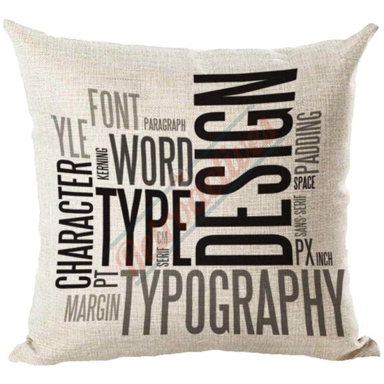 Word Type Design - Typography - Decorative Throw Pillow