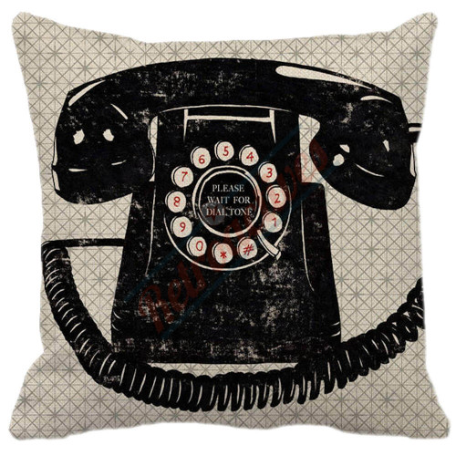 Rotary Telephone Gray Pattern Decorative Throw Pillow Rotary Telephone Gray Pattern Decorative Throw Pillow
