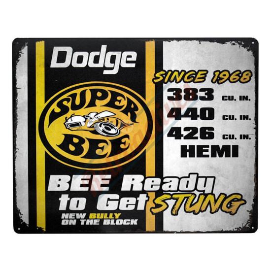 Dodge Super Bee Distressed Tin Sign