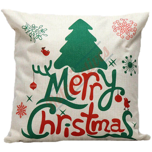 Country Farmhouse - Merry Christmas Tree - Typography - Decorative Throw Pillow Country Farmhouse - Merry Christmas Tree - Typography - Decorative Throw Pillow
