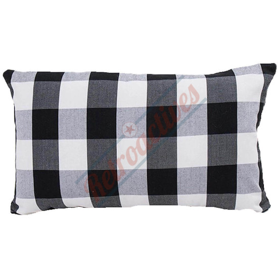 Buffalo Check Gingham Plaid - Black and White - Rectangular - Decorative Throw Pillow