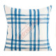 Blue Watercolor Effect - Striped Plaid - Decorative Throw Pillow