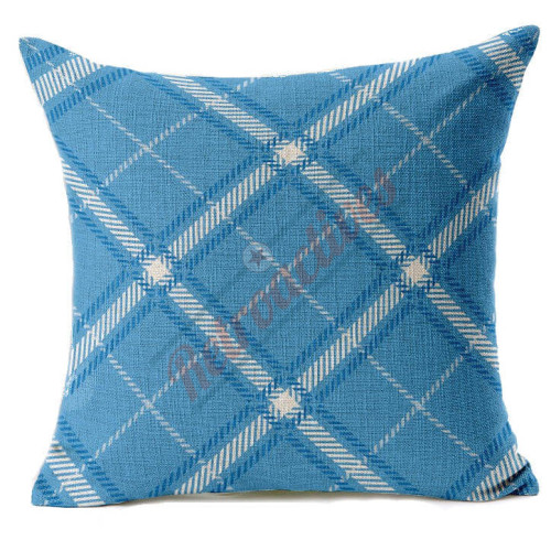 Blue Diagonal Plaid Decorative Throw Pillow Blue Diagonal Plaid Decorative Throw Pillow
