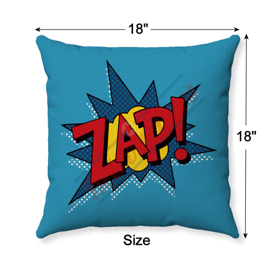 Pop Art - Comic Book - Blue ZAP! - Decorative Throw Pillow