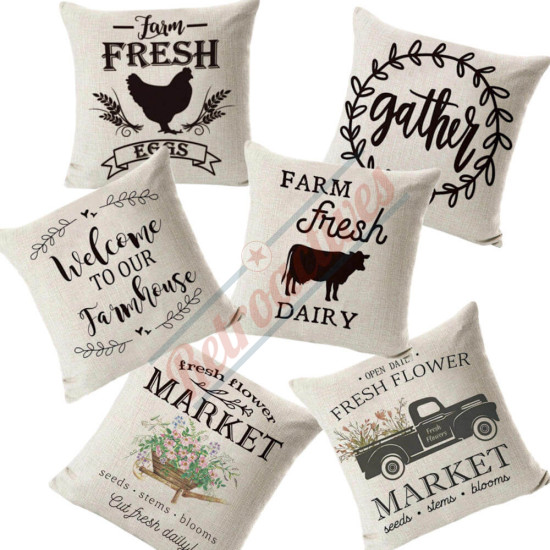 Farm Fresh Dairy - Farmhouse Style - Decorative Throw Pillow