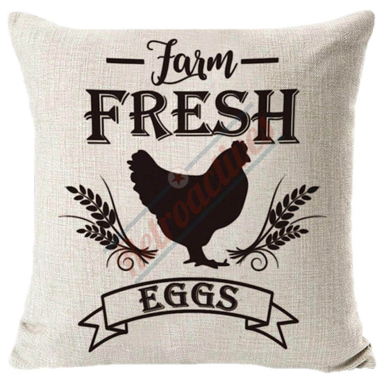 Farm Fresh Eggs - Farmhouse Style - Decorative Throw Pillow