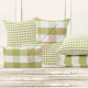 Gingham Plaid - Small Check Pear Green and White - Double Sided - Lumbar - Decorative Throw Pillow