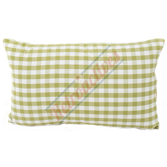 Gingham Plaid - Small Check Pear Green and White - Double Sided - Lumbar - Decorative Throw Pillow