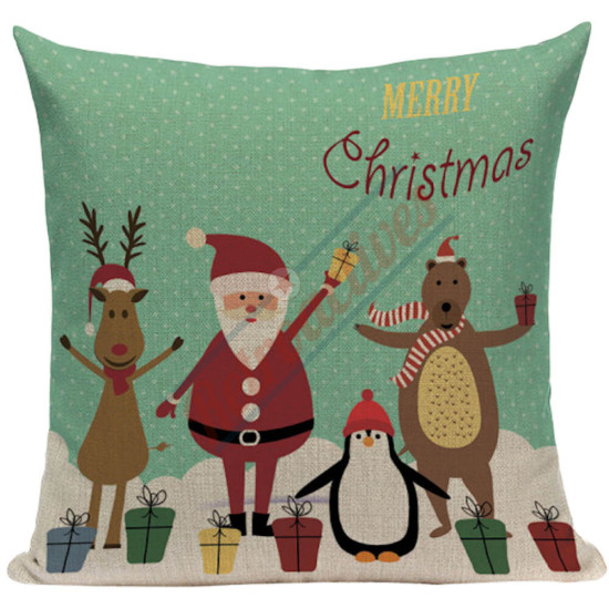Whimsical Santa and Friends - Christmas Inspired - Decorative Throw Pillow
