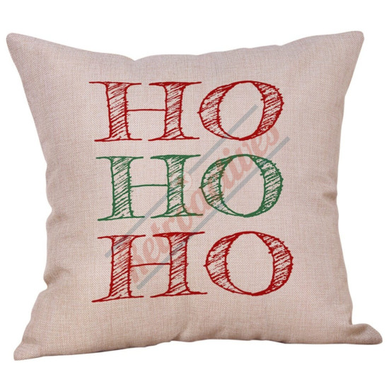 Farmhouse Christmas - HO HO HO - Typography - Decorative Throw Pillow
