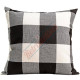 Buffalo Check Plaid - Gingham Plaid - Black and Ivory - Double-Sided - Decorative Throw Pillow
