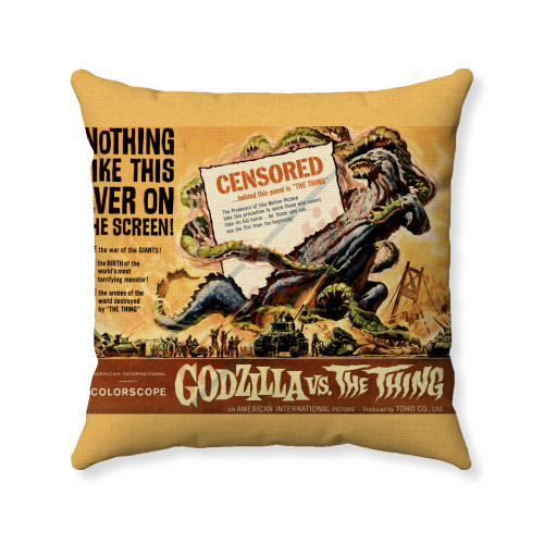 1964 Godzilla V  The Thing  - Movie Poster - Decorative Throw Pillow Cover 1964 Godzilla V  The Thing  - Movie Poster - Decorative Throw Pillow Cover