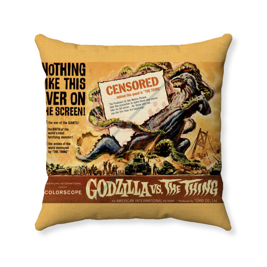 1964 Godzilla V  The Thing  - Movie Poster - Decorative Throw Pillow