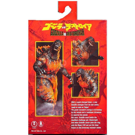 1995 Godzilla - Neca - 12 Inch Head-to-Tail Action Figure – Re-Issued Classic 1995 Burning Godzilla Boxed Version