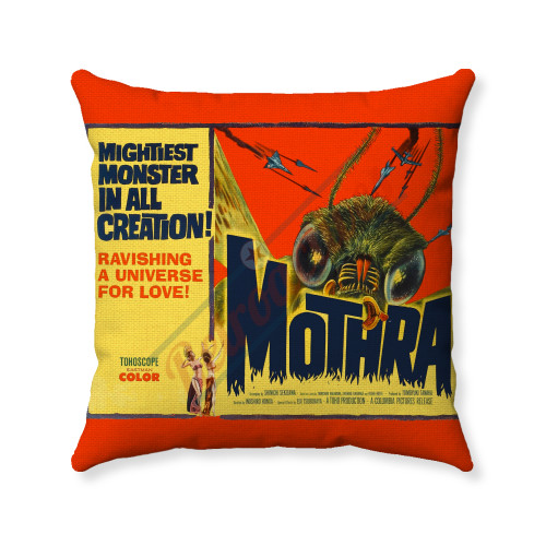1961 Mothra - Movie Poster - Godzilla Movie Monsters - Handmade Decorative Throw Pillow Cover 1961 Mothra - Movie Poster - Godzilla Movie Monsters - Handmade Decorative Throw Pillow Cover