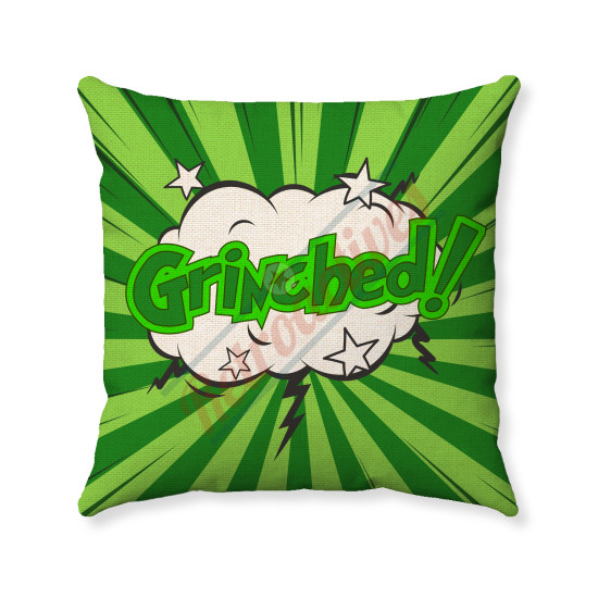 Grinched Pop Art Christmas Decorative Throw Pillow