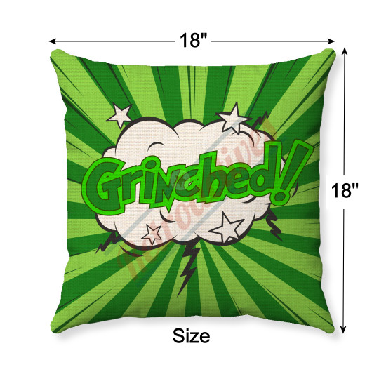 Grinched Pop Art Christmas Decorative Throw Pillow