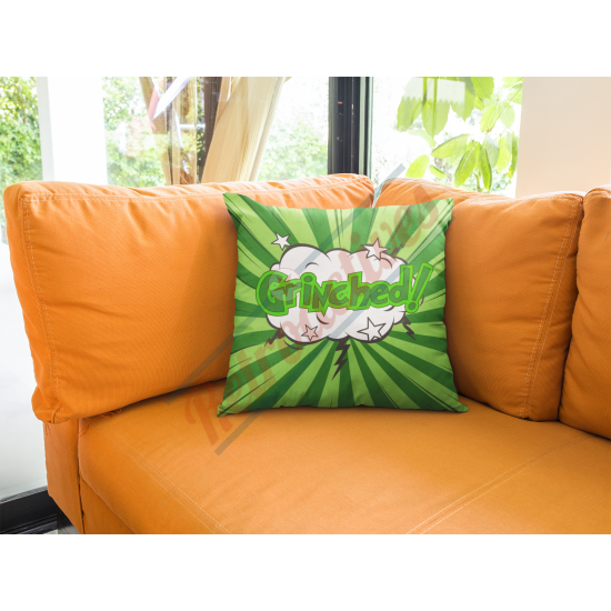 Grinched Pop Art Christmas Decorative Throw Pillow