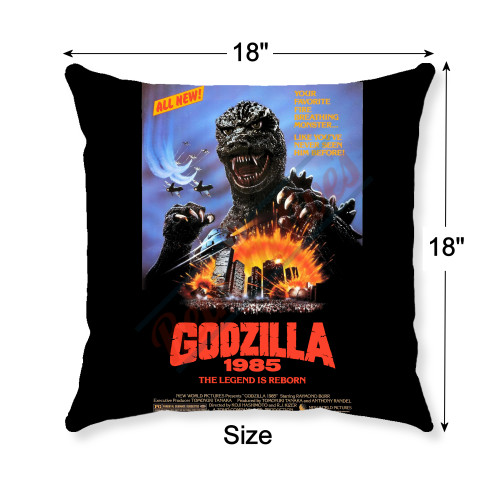 1985 Return of Godzilla - Godzilla Movie Poster - Decorative Throw Pillow Cover 1985 Return of Godzilla - Godzilla Movie Poster - Decorative Throw Pillow Cover