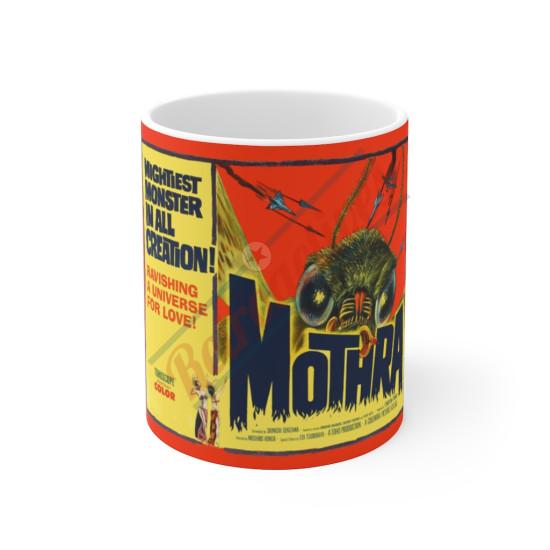 Mothra Movie Poster - Godzilla Movie Monsters - Ceramic Coffee Mug - 11 Oz