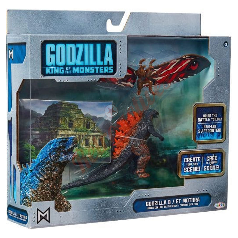 Jakks-Pacific - Godzilla – Mothra VS Burning Godzilla 2019 Godzilla King of the Monsters Movie 3.5 Inch Figures