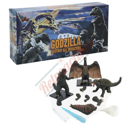 Godzilla 5 Points XL Godzilla: Destroy All Monsters (1968): ROUND 1 Boxed Set - Godzilla - Mothra - Anguirus - Rodan