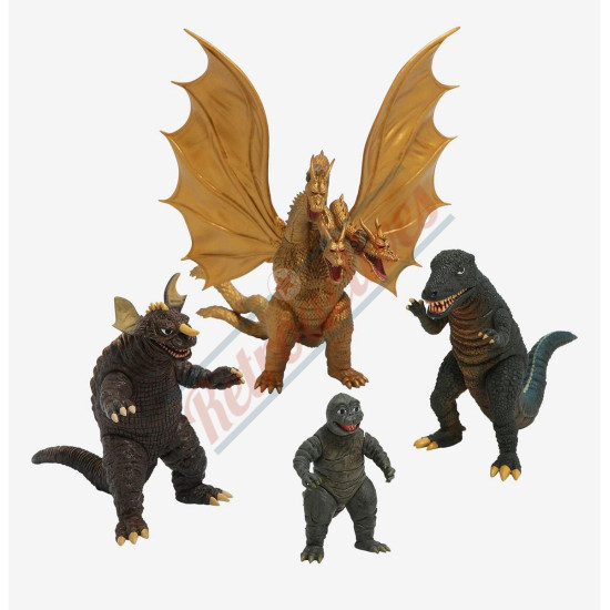 Godzilla 5 Points XL Godzilla: Destroy All Monsters (1968): ROUND 2 Boxed Set - King Ghidorah - Minilla - Gorosaurus - Baragon 