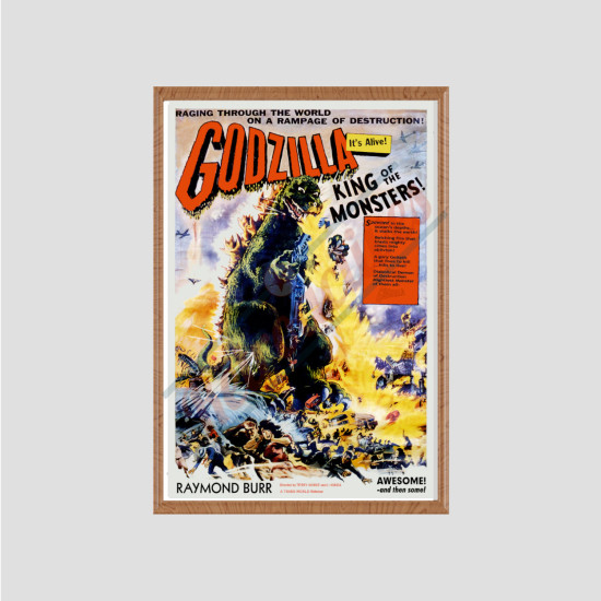 1956 Godzilla King of the Monsters - American Version - 24x36 Inch - Canvas Movie Poster 