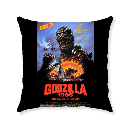 1985 Return of Godzilla - Movie Poster - Handmade  Decorative Throw Pillow Cover  1985 Return of Godzilla - Movie Poster - Handmade  Decorative Throw Pillow Cover