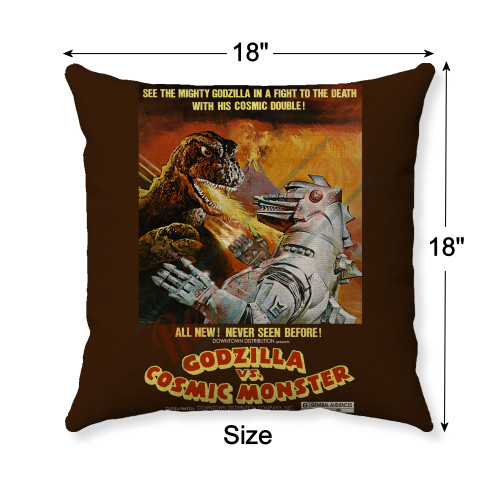 1974 Godzilla V Cosmic Monster - Movie Poster - Handmade Decorative Throw Pillow Cover 1974 Godzilla V Cosmic Monster - Movie Poster - Handmade Decorative Throw Pillow Cover
