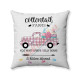 Easter  Farmhouse - Pink Plaid Truck - White Fabric - Decorative Throw Pillow