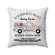 Easter  Farmhouse - Pastel Polka Dotted Truck - White Fabric - Decorative Throw Pillow