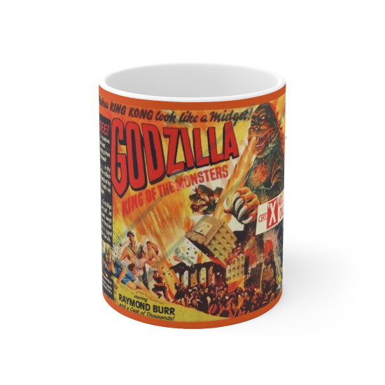 1956 UK Godzilla King of the Monsters Movie Poster 11oz Ceramic Coffee Mug