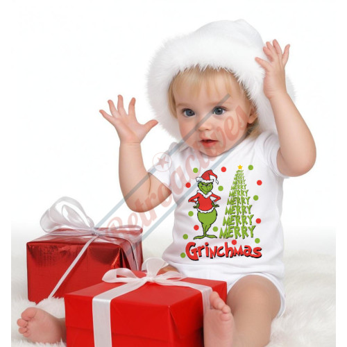 Merry Grinchmas Infant and Toddler Bodysuit - Cotton - Short Sleeve - Many Sizes Merry Grinchmas Infant and Toddler Bodysuit - Cotton - Short Sleeve - Many Sizes