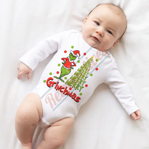 Merry Grinchmas Infant and Toddler Bodysuit - Cotton Bodysuit - Long Sleeve - Many Sizes Merry Grinchmas Infant and Toddler Bodysuit - Cotton Bodysuit - Long Sleeve - Many Sizes