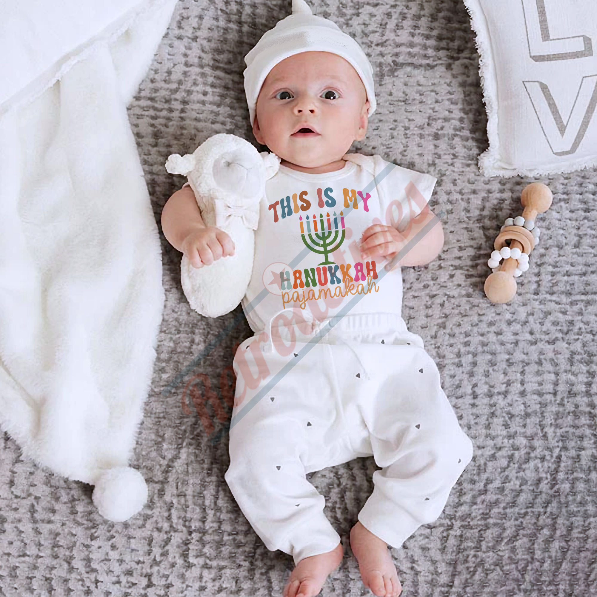 This Is My Hanukkah Pajamakah Humorous Hanukkah Infant and Toddler Bodysuit Cotton Onesie Short Sleeve Many Sizes