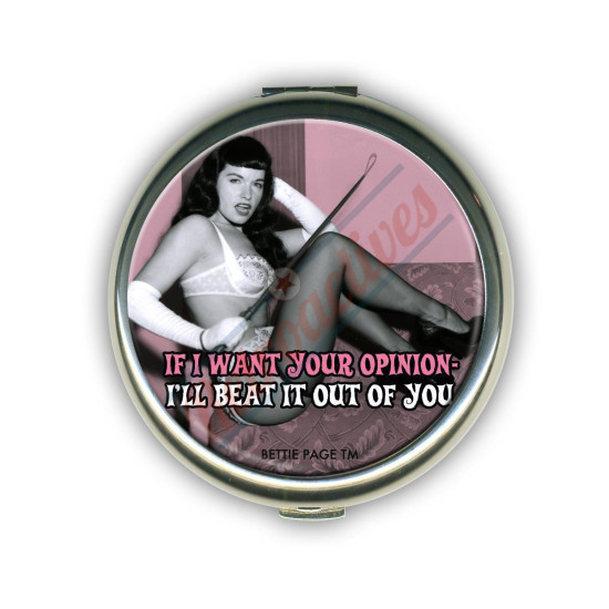 Bettie Page Your Opinion Compact Mirror Case