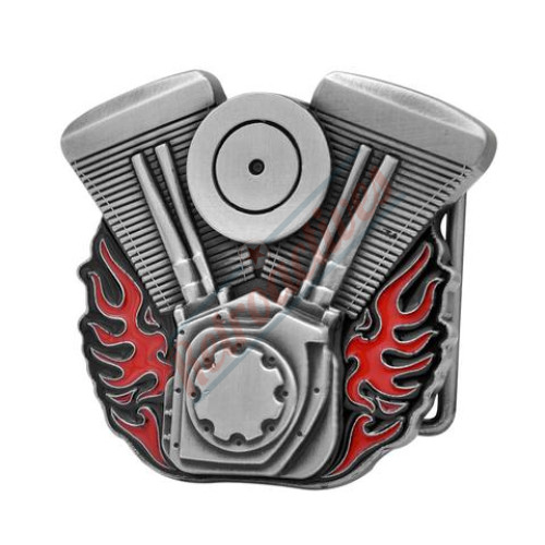 Unisex V-Twin Motorcycle Engine Bike Enamel Flames Belt Buckle-Red Unisex V-Twin Motorcycle Engine Bike Enamel Flames Belt Buckle-Red