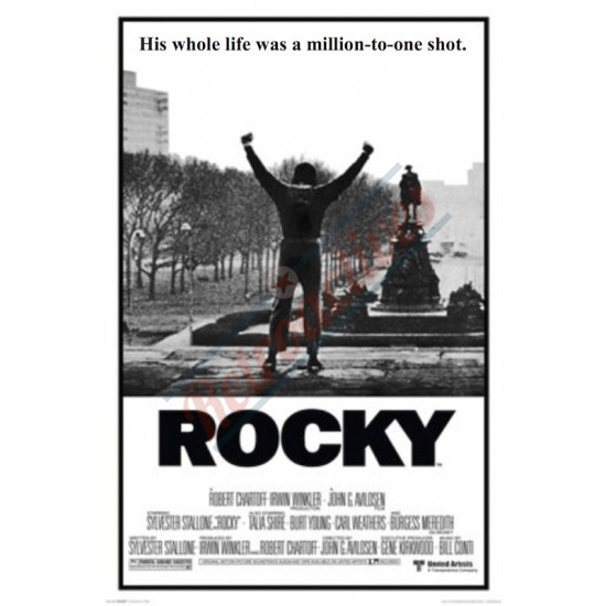 Rocky Movie Poster Black and White