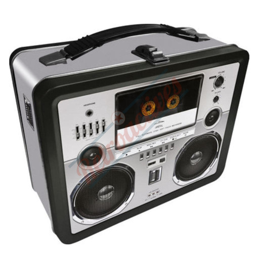 Retro Boom Box Lunch Box Tin Tote Retro Boom Box Lunch Box Tin Tote