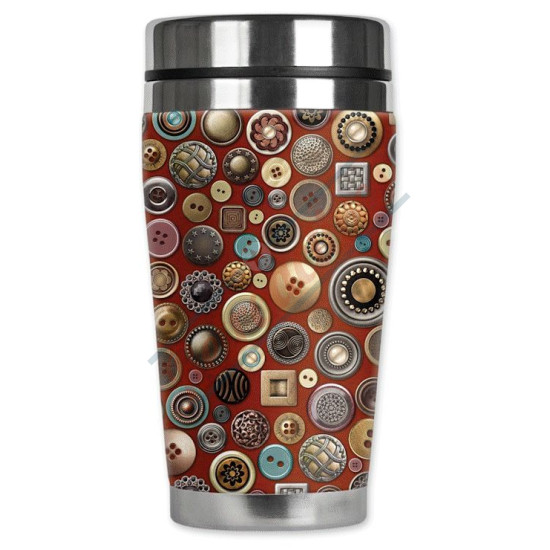 Mugzie® Buttons Travel Mug 16 ounce