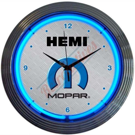 Mopar Hemi Blue Neon Clock