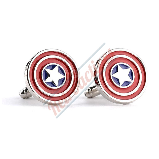 Captain America Shield Superhero Alloy Cuff Links