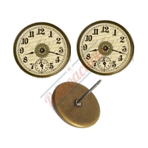 Steampunk Victorian Clock Tower Glass Cabochon Earrings Handmade Steampunk Victorian Clock Tower Glass Cabochon Earrings Handmade
