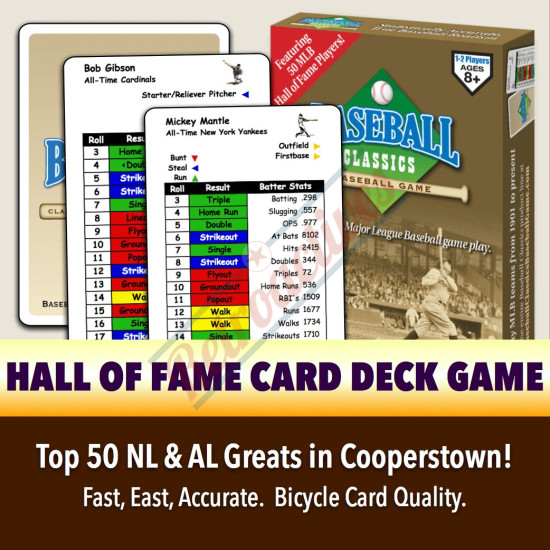 Baseball Classics Hall of Fame Card Deck